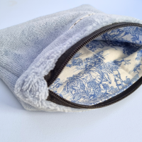 Pochette à calots - éponge de bambou baltique et toile de jouy bleu