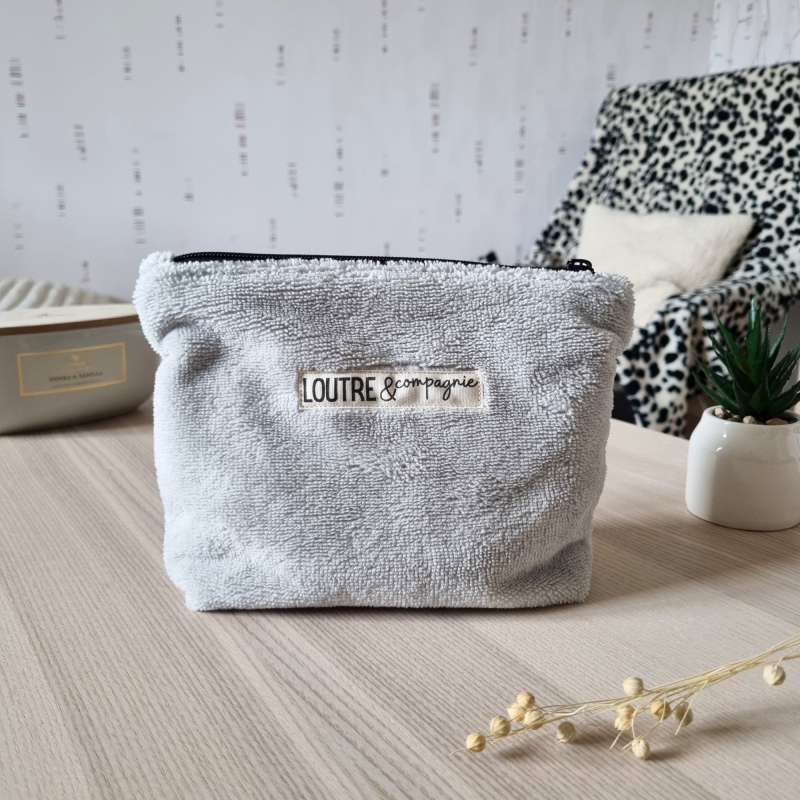 Trousse en éponge de bambou - gris clair