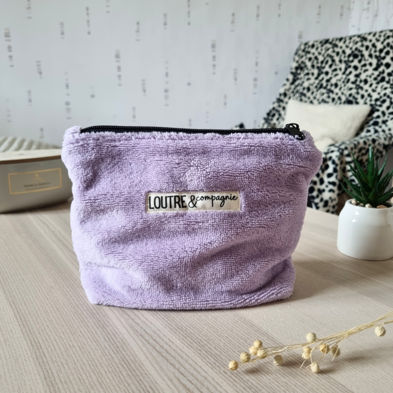 Trousse en éponge de bambou - lilas